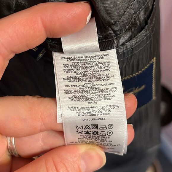 Brooks Brothers 1818 Regent Dark Grey Wool Two Button Suit Jacket 42 - Picture 9 of 9